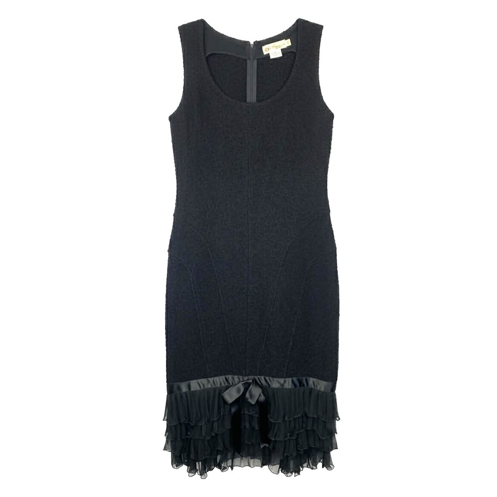 Vintage Blumarine made in Italy Midi Dress black 100% silk US size 8 luxury